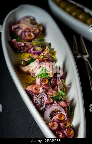 Carpaccio di polpo Foto Stock
