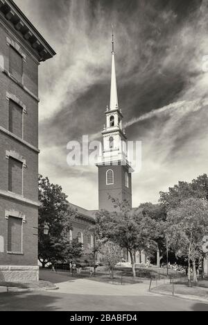 Memorial Church presso l'Università di Harvard, Cambridge, Massachusetts, Stati Uniti Foto Stock