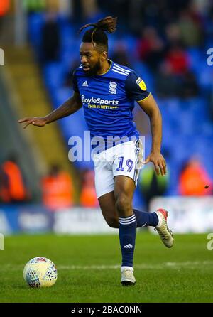 Jacques Maghoma di Birmingham City durante il Campionato Sky Bet presso il Trillion Trophy Stadium di St Andrew Foto Stock