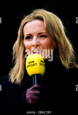 BBC Sport Presenter Gabby Logan prima dell'inizio della partita Foto Stock