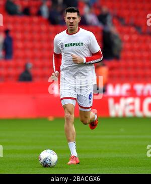 Stoke City's Danny Batth durante il riscaldamento pre-partita prima dell'inizio della partita Foto Stock