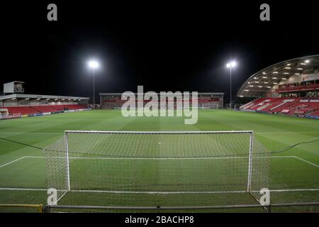 Una vista generale dell'Highbury Stadium di Fleetwood Town Foto Stock