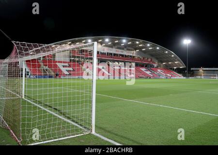 Una vista generale dell'Highbury Stadium di Fleetwood Town Foto Stock