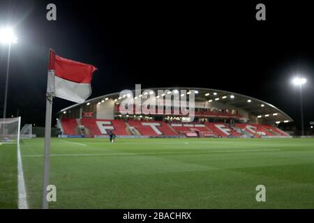 Una vista generale dell'Highbury Stadium di Fleetwood Town Foto Stock