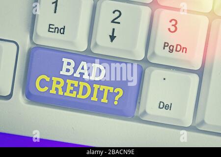 Segno di testo con domanda di credito non valida. Business foto testo incapacità di rimborsare un debito in tempo e in pieno Foto Stock