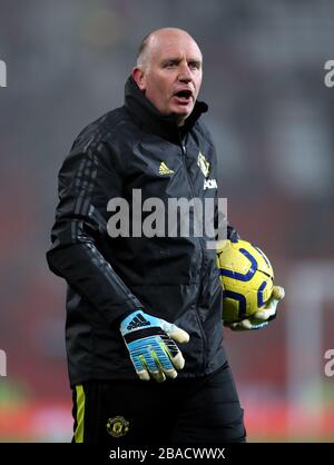 Allenatore del portiere del Manchester United Richard Hartis Foto Stock