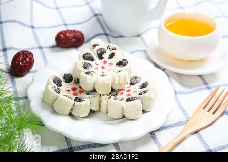 Pasticceria tradizionale jujube fiore croccante deliziosa colazione Foto Stock