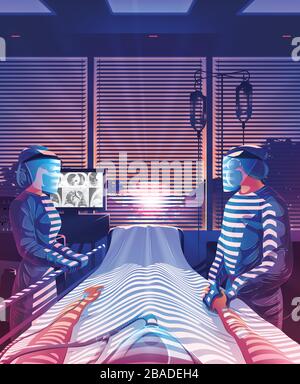 Un'illustrazione per incoraggiare i medici, gli infermieri, tutte le squadre mediche e i pazienti che combattono questa grande pandemia che minaccia l'umanità. Illustrazione Vettoriale