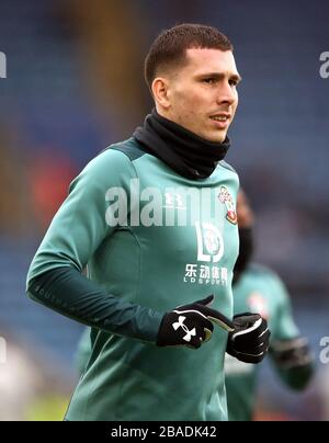 Southampton Hojbjerg Pierre-Emile si riscalda prima della partita Foto Stock