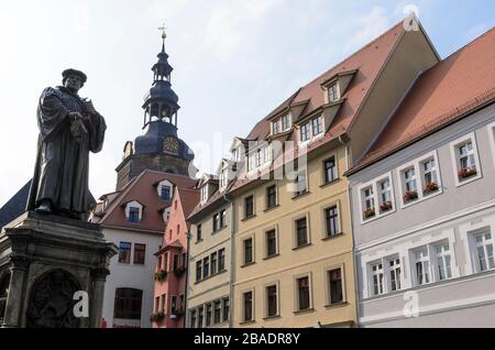 Marktplatz, Lutherstadt-Eisleben, Sachsen-Anhalt, Deutschland, Europa Foto Stock