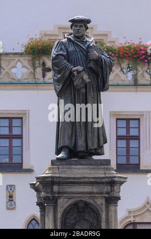 Lutherdenkmal, Lutherstadt-Eisleben, Sachsen-Anhalt, Deutschland, Europa Foto Stock