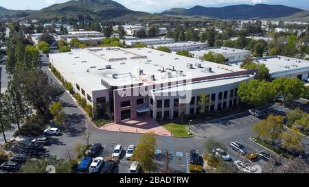 Vista aerea generale della Mamba Sports Academy, giovedì 26 marzo 2020, in migliaia di Oaks, Calif. Kobe Bryant e la figlia Gianna Bryant, stavano dirigendosi verso il complesso sportivo quando domenica 26 gennaio 2020, erano tra le persone uccise in un incidente di elicottero quando un elicottero Sikorsky S-76B, Pilotato da Ara Zobayan, si è schiantato circa 30 miglia a nord-ovest del centro di Los Angeles, in rotta dall'Aeroporto John Wayne all'Aeroporto Camarillo. (Foto di IOS/Espa-Images) Foto Stock