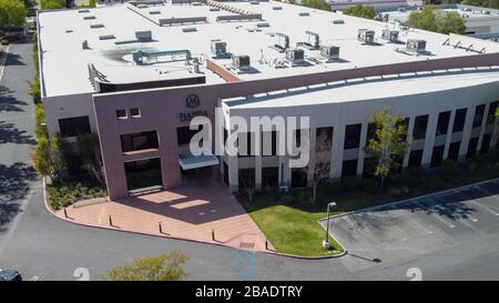 Vista aerea generale della Mamba Sports Academy, giovedì 26 marzo 2020, in migliaia di Oaks, Calif. Kobe Bryant e la figlia Gianna Bryant, stavano dirigendosi verso il complesso sportivo quando domenica 26 gennaio 2020, erano tra le persone uccise in un incidente di elicottero quando un elicottero Sikorsky S-76B, Pilotato da Ara Zobayan, si è schiantato circa 30 miglia a nord-ovest del centro di Los Angeles, in rotta dall'Aeroporto John Wayne all'Aeroporto Camarillo. (Foto di IOS/Espa-Images) Foto Stock