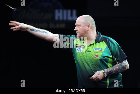 Andy Hamilton durante la sua partita contro John Part. Foto Stock