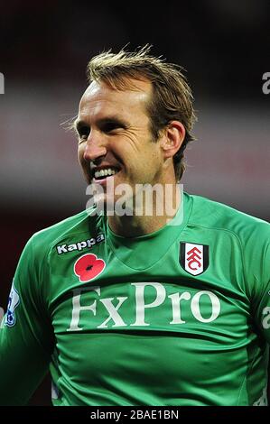 Il portiere di Fulham Mark Schwarzer Foto Stock