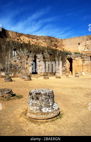 Antica tomba romana del complesso archeologico di Servilia, Carmona, Provincia di Siviglia, Andalusia, Spagna, Europa Foto Stock