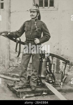Esercito austro-ungarico alla prima Guerra Mondiale Fireman a Sarajevo Foto Stock