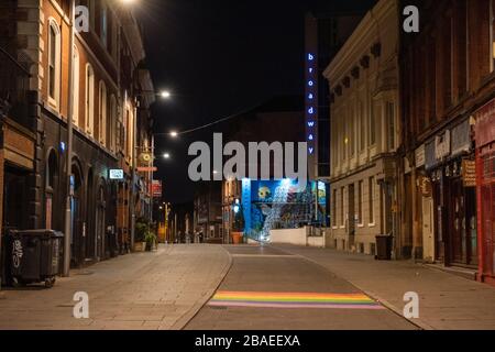 Svuotare Hockley il Sabato notte durante la pandemia di Coronavirus COVID 19, marzo 2020 Nottinghamshire Inghilterra UK Foto Stock