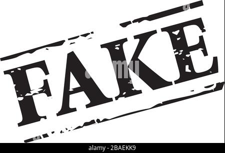 Francobollo nero e NOTIZIE FALSE. Illustrazione vettoriale. Illustrazione Vettoriale