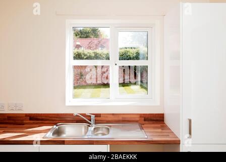 Interno di alloggi sociali a Riccall, North Yorkshire, Regno Unito. 21/9/2018 Fotografia: Stuart Boulton. Foto Stock