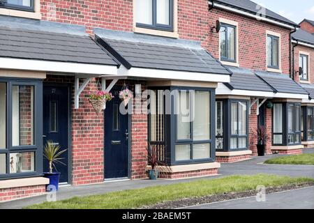 Alloggi sociali a Darlington, nella contea di Durham. 2/9/2018. Fotografia: Stuart Boulton. Foto Stock