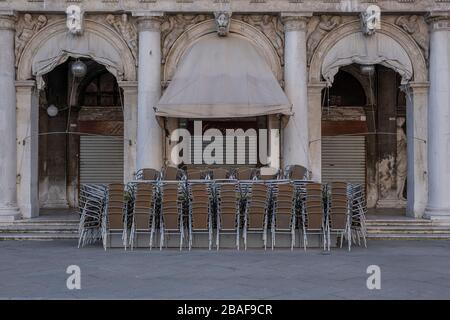 VENEZIA, ITALIA - 23 MARZO: Vedute di Venezia senza persone durante il virus corona Foto Stock