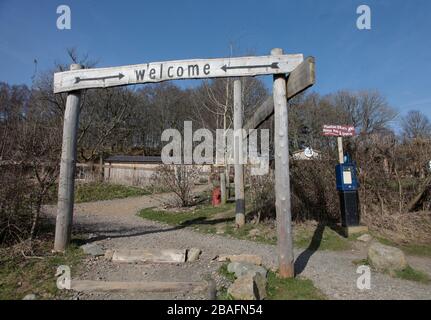 Luogo di ritrovo per mountain bike Comrie Croft Foto Stock