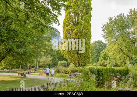 Kurpark Michael Ende a Garmisch Partenkirchen, Baviera, Germania Foto Stock