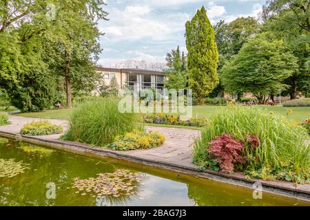 Kurpark Michael Ende a Garmisch Partenkirchen, Baviera, Germania Foto Stock