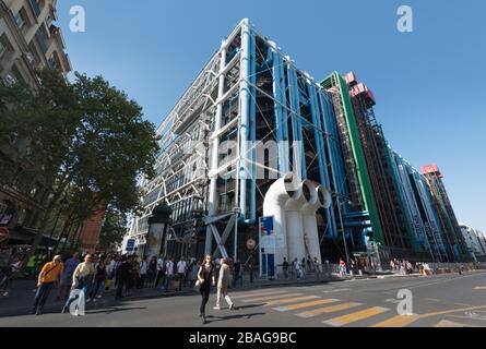 Centre Pompidou a Parigi, Rue du Renard Foto Stock