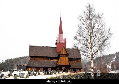 Ringbu Stave Chiesa in Norvegia Foto Stock