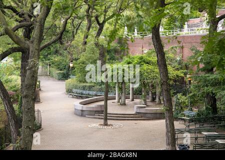 Il parco nascosto Peter Detmold nel lato est di Manhattan. Foto Stock