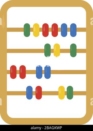 Abacus per bambini, illustrazione, vettore su sfondo bianco Illustrazione Vettoriale