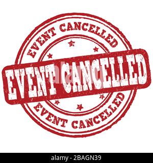 Evento annullato grunge gomma timbro su sfondo bianco, illustrazione vettoriale Illustrazione Vettoriale