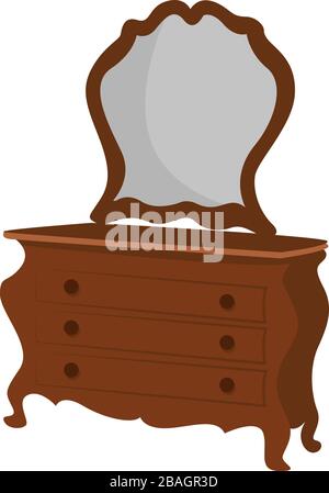 Cassetti a cassettiera, illustrazione, vettore su sfondo bianco Illustrazione Vettoriale