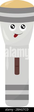 Torcia bianca, illustrazione, vettore su sfondo bianco Illustrazione Vettoriale