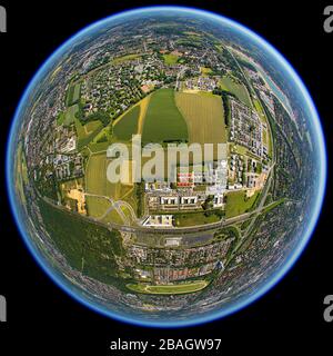 Westfalendamm a Dortmund con la zona industriale adiacente a Freie Vogel Strasse a Dortmund, 27.06.2011, vista aerea, Germania, Renania Settentrionale-Vestfalia, Ruhr Area, Dortmund Foto Stock