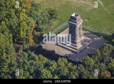 , Bismarck Tower on the Goldberg in Hagen, 01.10.2013, vista aerea, Germania, Nord Reno-Westfalia, Ruhr Area, Hagen Foto Stock