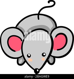 Piccolo mouse, illustrazione, vettore su sfondo bianco Illustrazione Vettoriale