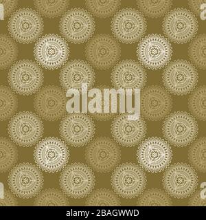 Modello di mandala etnico, illustrazione, vettore su sfondo bianco Illustrazione Vettoriale