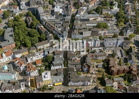 Centro città di Wattenscheid in Oststrasse e Alter Markt, 05.09.2013, vista aerea, Germania, Nord Reno-Westfalia, Ruhr Area, Bochum Foto Stock