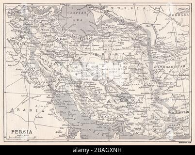 Mappa d'epoca di Persia 1900s. Foto Stock