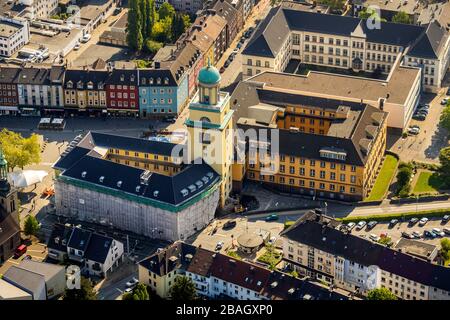 Municipio di Witten e Kornmarkt, 30.04.2019, vista aerea, Germania, Renania settentrionale-Vestfalia, Ruhr Area, Witten Foto Stock