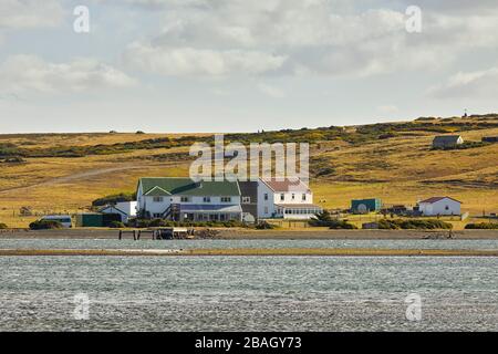 Darwin House, Darwin Harbour, Darwin, East Falkland, Falkland Islands, Falklands Foto Stock