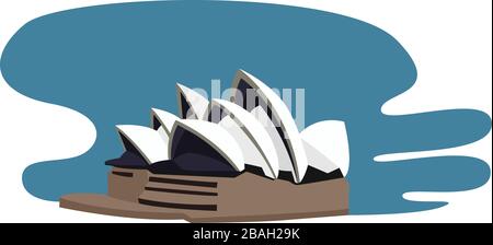 Opera House a Sydney, illustrazione, vettore su sfondo bianco Illustrazione Vettoriale