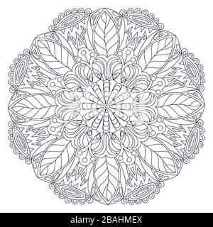 Mandala per il libro da colorare. Ornamenti tondi decorativi. Insolita  forma floreale. Vettore orientale, modelli di terapia anti-stress.  Intreccio di elementi di design Immagine e Vettoriale - Alamy