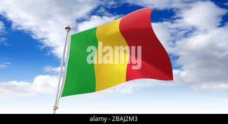 Mali - bandiera ondeggiante - illustrazione 3D Foto Stock