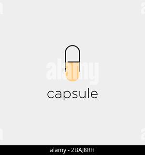 illustrazione del disegno vettoriale del modello del logo della capsula lettera aa Illustrazione Vettoriale