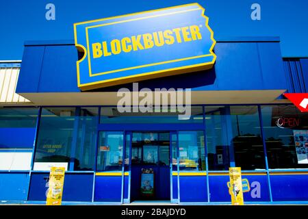 Perth, Australia - 13 marzo 2019: L'ultimo video store Blockbuster in Australia che chiude nel sobborgo di Morley Foto Stock