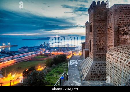 Tangeri, Marocco. La vista dalla kasbah, Foto Stock